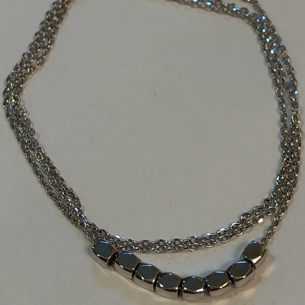 NEW silver Dainty bead everyday wear necklace boho